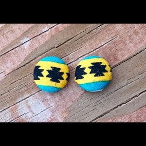 NA Fabric Button Earrings